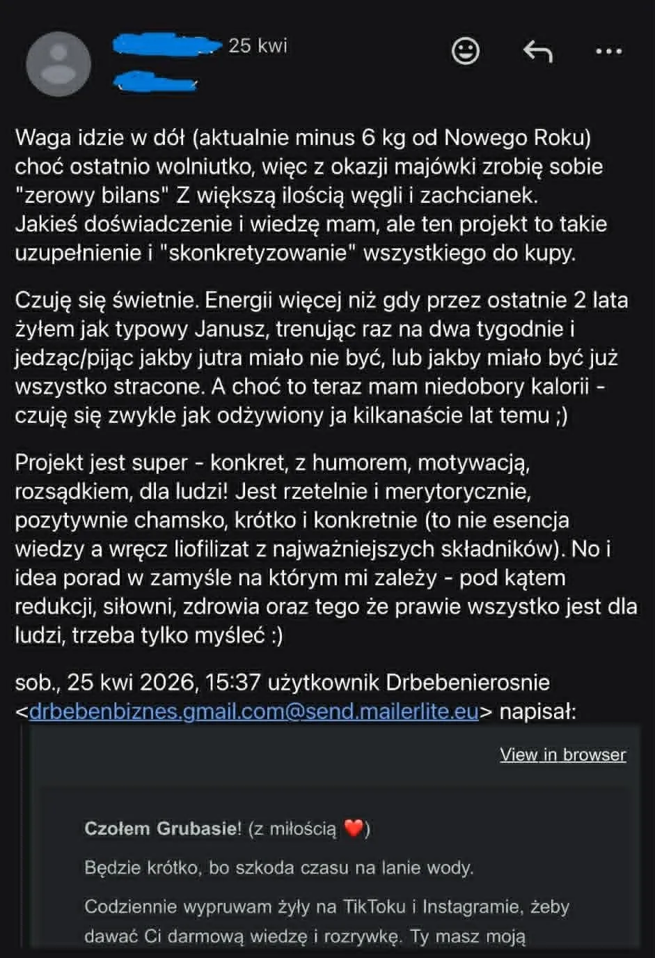 Opinia uczestnika
