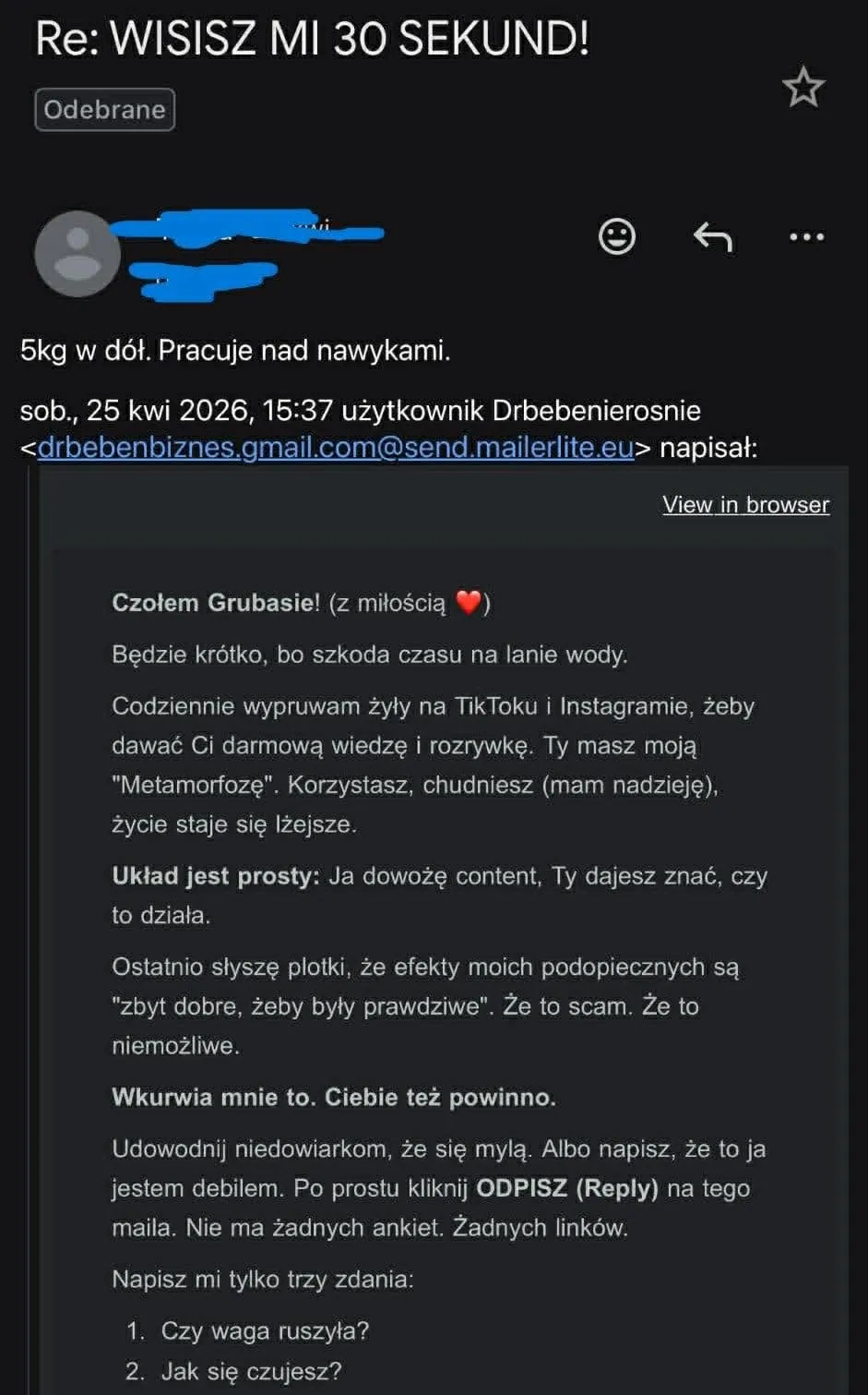 Opinia uczestnika